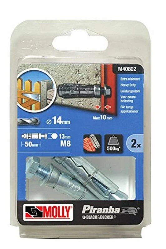 Molly m408501pb-xj Expansion Pack of 50 M8 Bolts, Gray, Set of 50) - Image 1