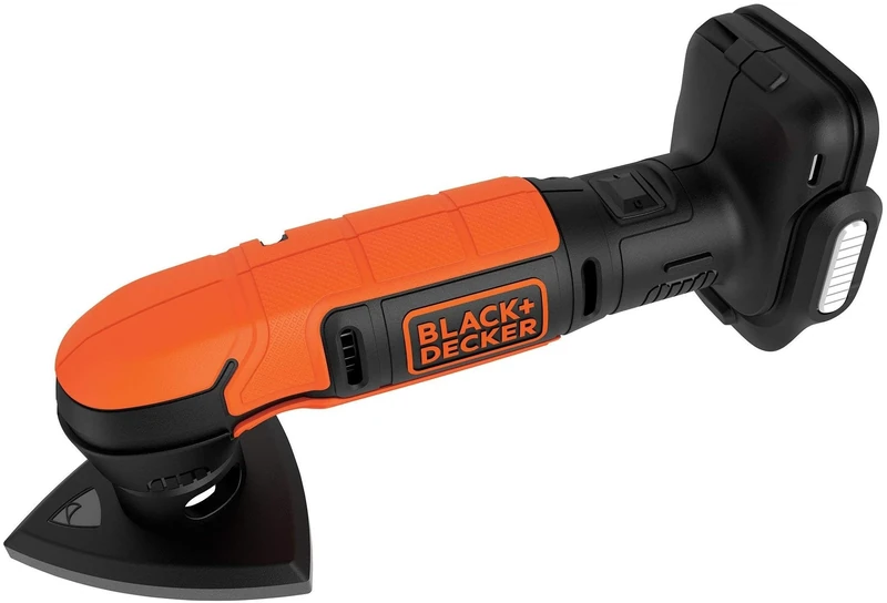 Black+Decker BDCDS12N Cordless Delta Sander, 12 V, Idle Speed 11,000 min-1, Connection for Dust Extraction, Velcro Fix System, Includes 1 x Sanding Grille (K80), Battery and USB Charging Cable Not Included