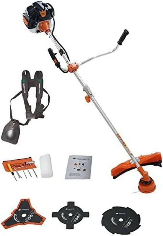 TIMBERPRO 52CC HEAVY DUTY 2IN1 BRUSH CUTTER, BUSH STRIMMER, GRASS TRIMMER, BUMP FEED + 3 BLADES
