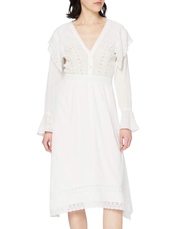 Intropia Women's P666VEM06256010 Dress, Off-White (Blanco Roto 010), 10