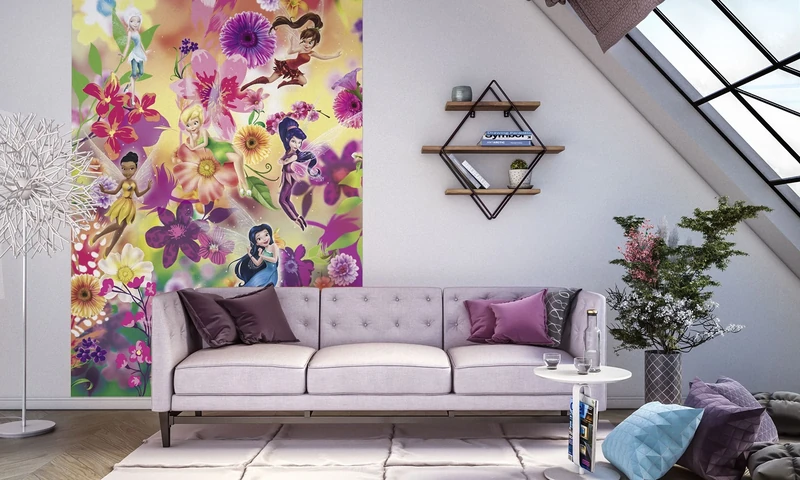 Komar 021-DVD2 Fairies Flowers Wallpaper, Assorted Colours