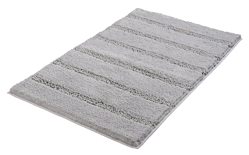 Kleine Wolke "Monrovia Bath Rug, Polyester, Grey, 60 x 100 x 2.5 cm