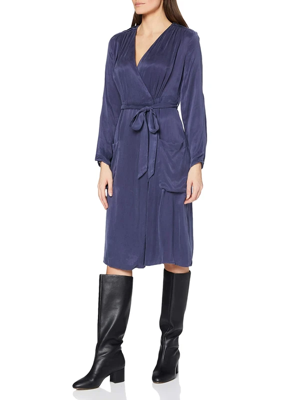 Intropia Women's P686vem06069204 Dress, Blue (Navy 204), 10
