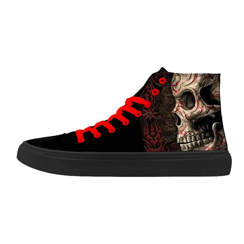 FIRST DANCE Men's Black Skull Punk Rock Joker Print High Top Sneakers Size 10.5 - Image 1
