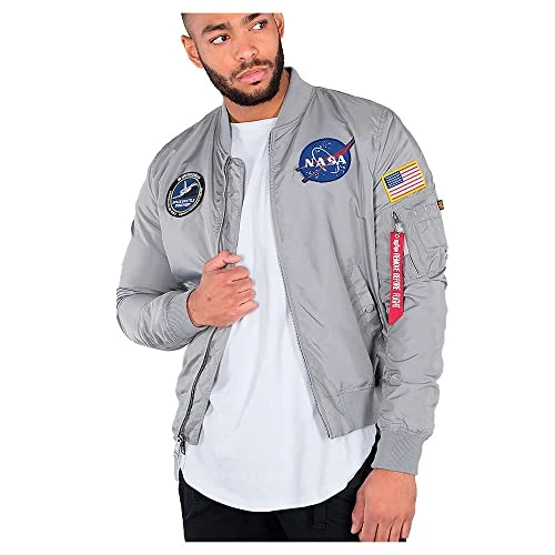 ALPHA INDUSTRIES Men's Ma-1 Tt NASA Reversible Ii Briefs, Gray, L