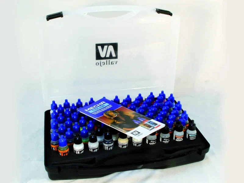 Vallejo AV Mecha Color 17ml - Case (80 x 17ml Bottles),Black - Image 1