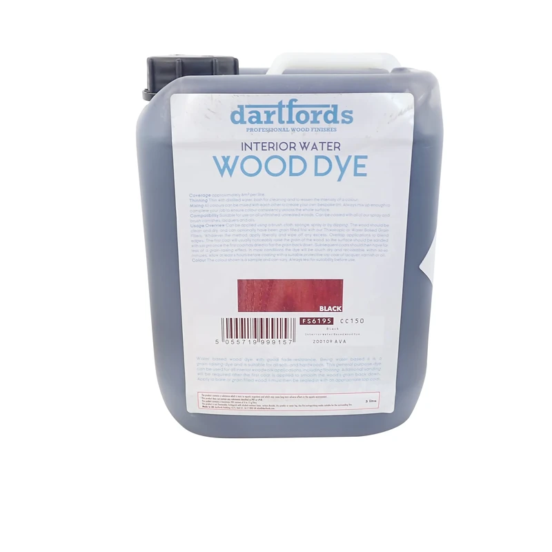 Black Interior Water Based Wood Dye 5 Litre Jerrycan