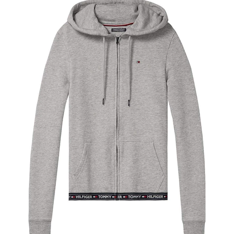 Tommy Hilfiger Women’s Zipped Hoodie, Grey (Grey Heather), M
