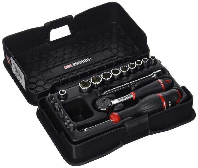 FACOM R.161-4P6 Clamping Set, Black, 1/4", Set of 25 Pieces