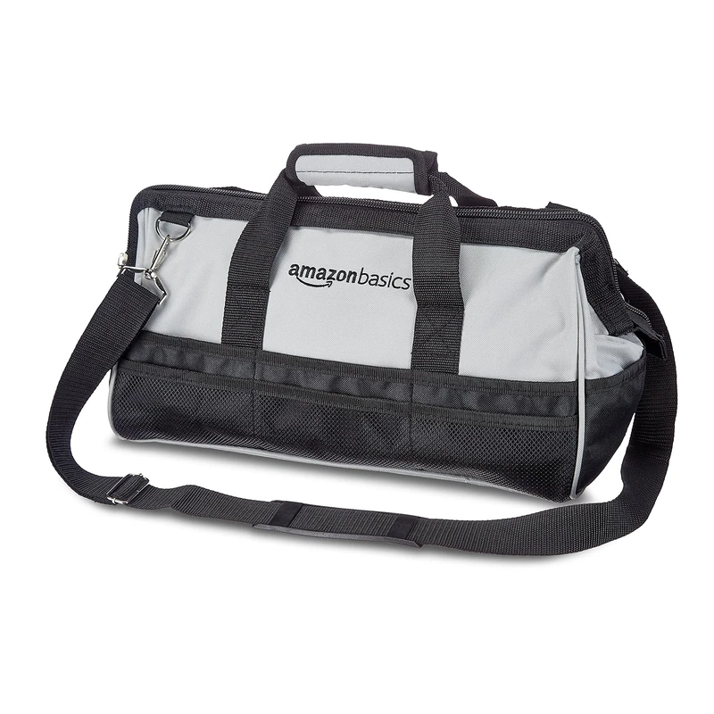 Amazon Basics Tool Bag, Black & Grey, 16 inch /40.6cm