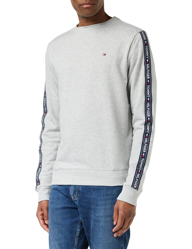 Tommy Hilfiger Men's Track Top Ls Hwk Um0um00705 Sweatshirt, Grey (Grey Heather), M