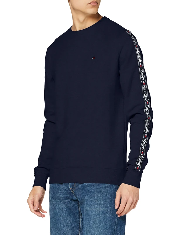 Tommy Jeans Men's Sweatshirt without Hood, Blue (Navy Blazer), M