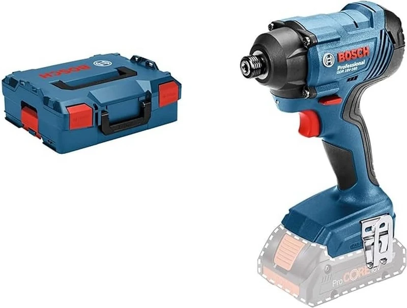Bosch Professional 18V System Cordless Impact Driver GDR 18V-160 (max. torque: 160 Nm, M6–M14 screws, 1/4" internal hexagon, without battery/charger, L-BOXX)