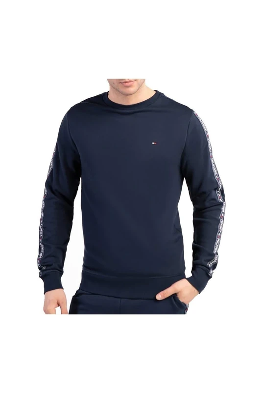 Tommy Hilfiger Men Sweatshirt without Hood, Blue (Navy Blazer), XL
