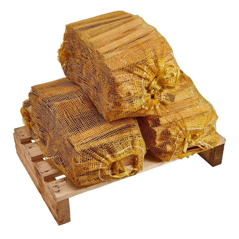 3 X Extra Large Nets of KINDLING WOOD KILN DRIED 12KG Natural Firelighters for Fire Starting, Ready to Light