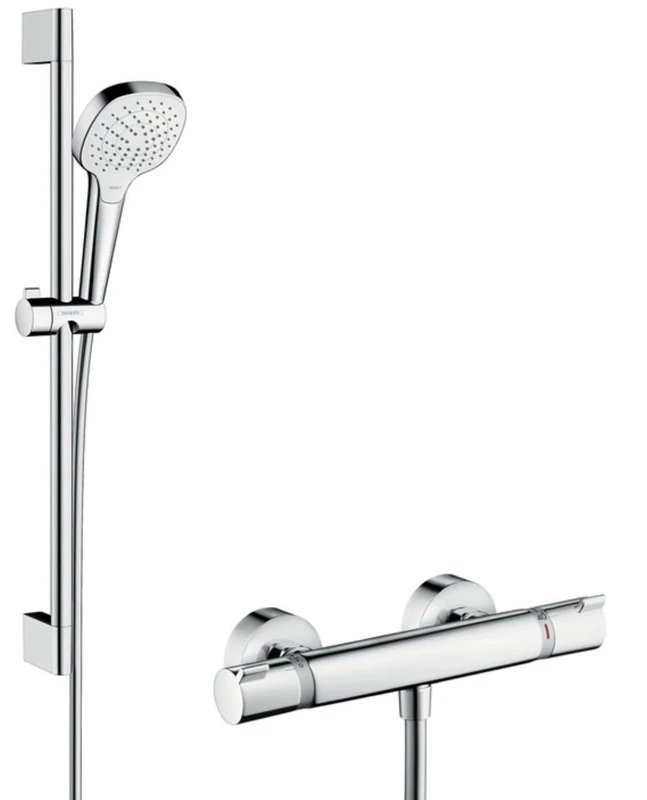 hansgrohe Croma Select E Shower system 110 Vario with Ecostat Comfort thermostatic mixer and shower rail 65 cm