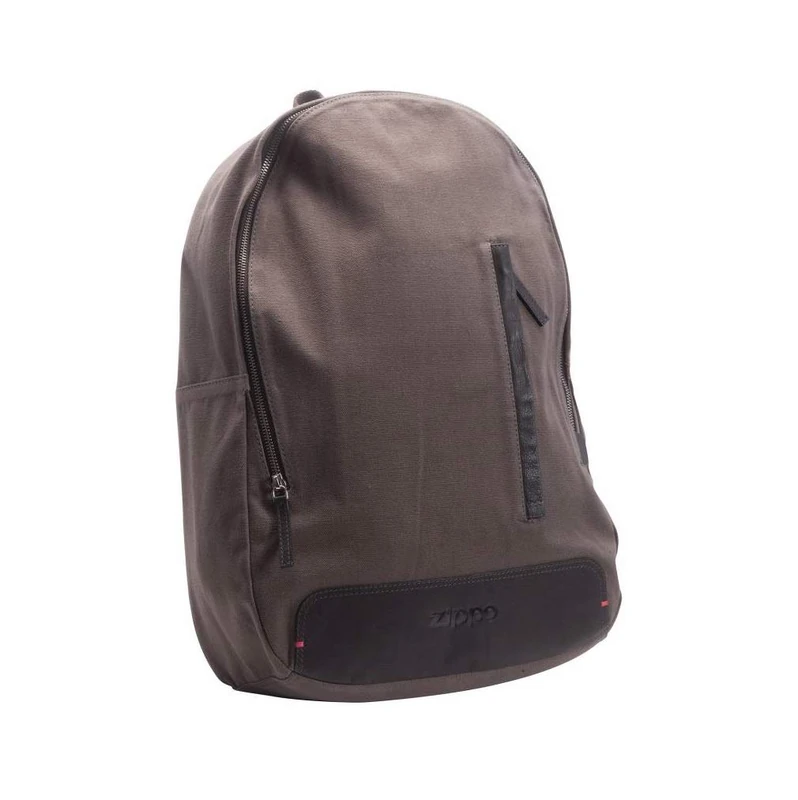 Zippo - Backpack for Women and Men, Leather and Linen, Brown, Compartment for Laptop and Smartphone - Image 1