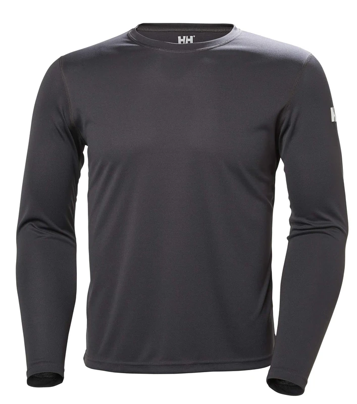 Helly Hansen Mens HH Tech Crew Long Sleeve, XS, Ebony