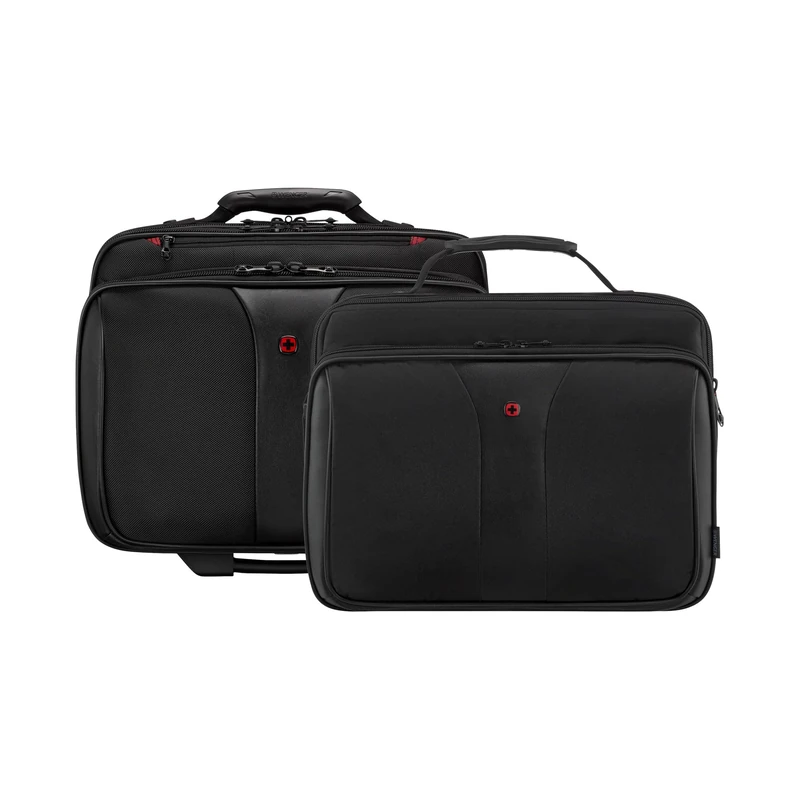 WENGER Patriot 2-in-1 Wheeled Laptop Briefcase, Fits up to 17″ Laptop, 25 l, Unisex, Ideal for Office Business Uni School, Black - Image 1