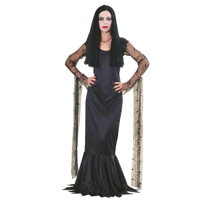 Rubies Official The Addams Family Morticia Costume Dress Adult Sized, Black, Medium Halloween, World Book Day