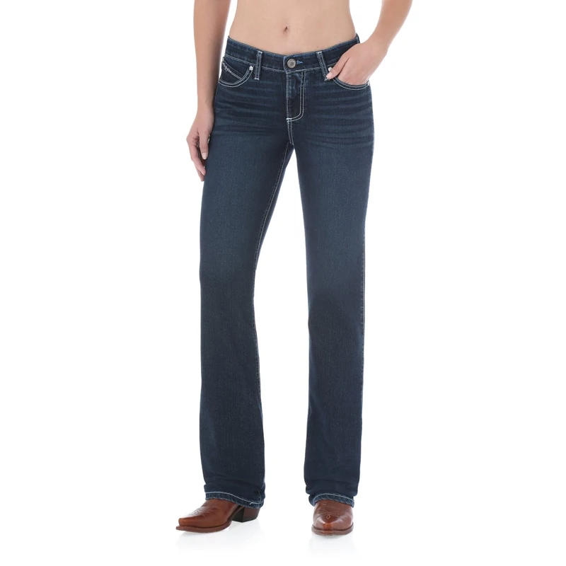 Wrangler Women's Ultimate Riding Q-Baby Boot Cut Jean, Dark Blue, 24W x 30L