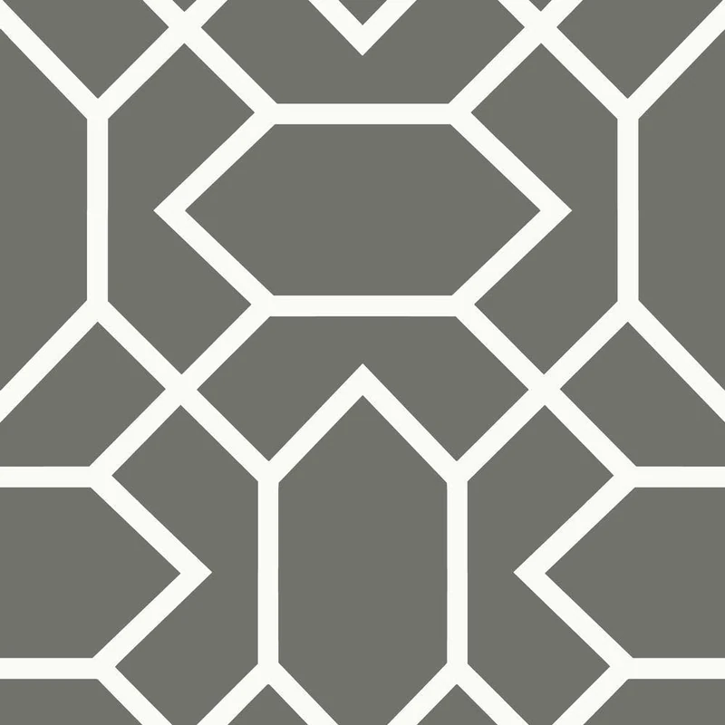 RoomMates RMK9069WP Dark Grey Modern Geometric Peel and Stick Wallpaper
