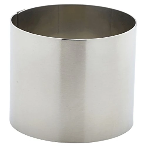 Genware Stainless Steel Mousse Ring 7 x 6cm - Case of 12 - Food Mould, Square Mousse Ring