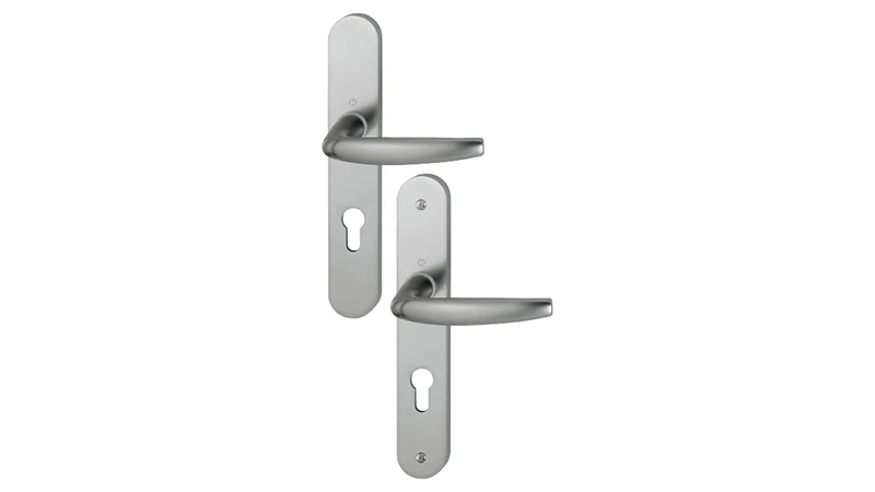 HOPPE AG Atlanta HOPPE 1530/300 m Stainless Steel Look Door Plate Set F9-195 mm-Key i-entr.7/70 C7 ep.78/87 mm-3609170
