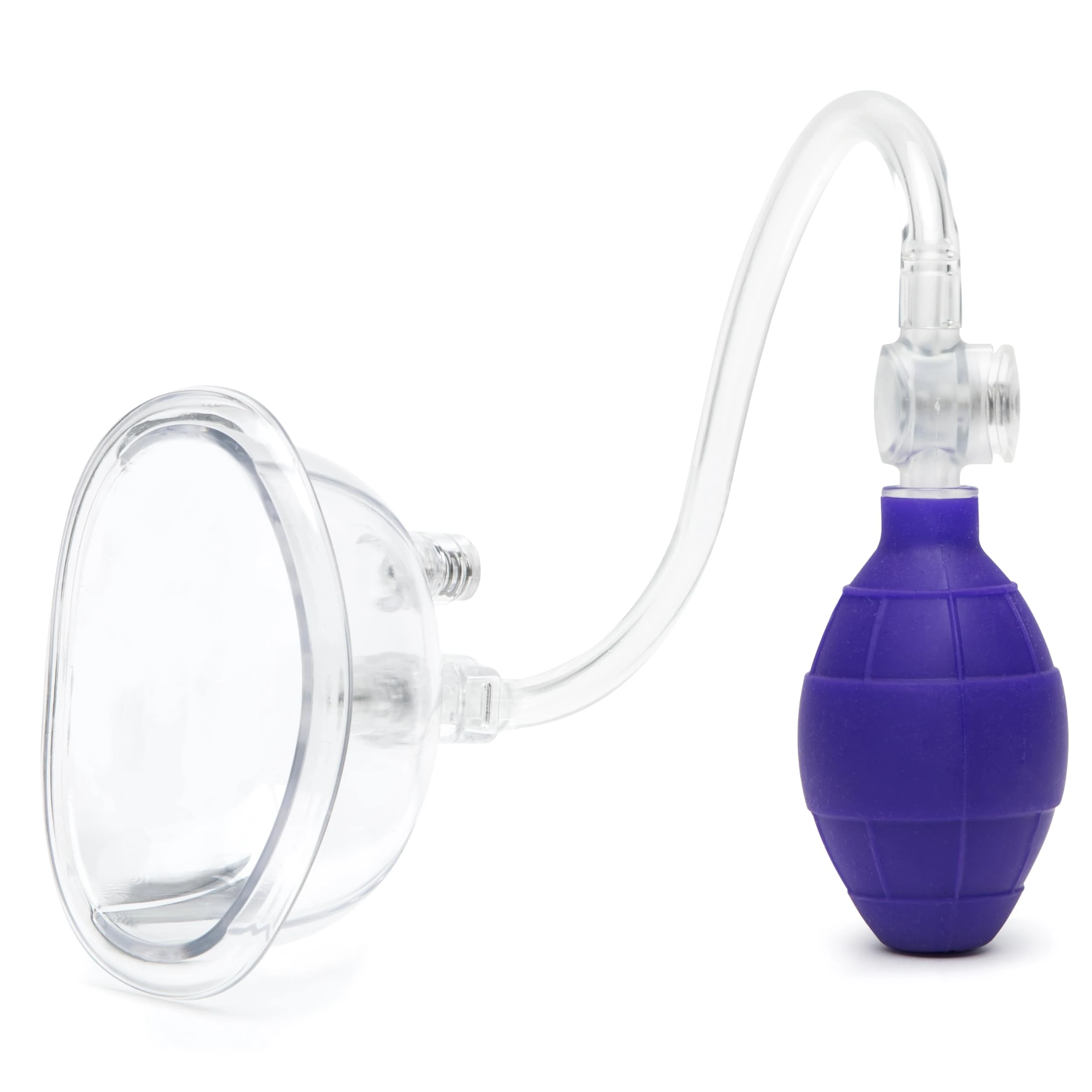 Lovehoney Supreme Sensation Pussy Pump - 4 Inch Clear Chamber for All Over Suction - 2 Quick Release Valves - Easy to Use Hand Held Bulb Suction Pump - Gifts for Men, Women & Couples - Purple