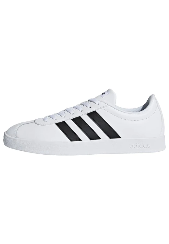 adidas Men's VL Court 2.0 Shoes, Cloud White/Core Black/Core Black, 9.5 UK