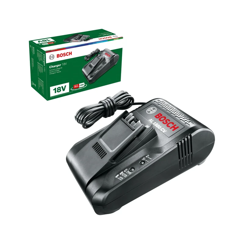 Bosch quick charger AL 1880 CV (without battery, 18V system, charge batteries from 30 minutes, compatible with 18V POWER FOR ALL batteries)