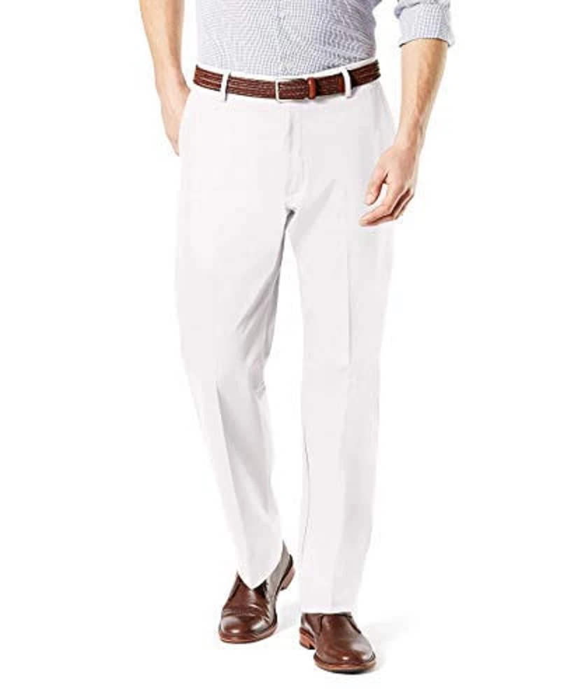 Dockers Men's Classic Fit Signature Khaki Lux Cotton Stretch Pants (Regular and Big & Tall) Casual, Paper White, 36W x 30L