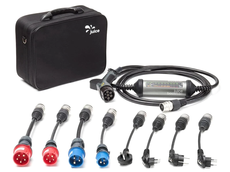 Juice Booster 2 | Europe Set | EV Vehicle Car Charge Point, Portable Charger Type 2, 32A, 3kW-22kW | Charger including Commando, Camping, Commercial and Domestic for UK, EU, CH and IT