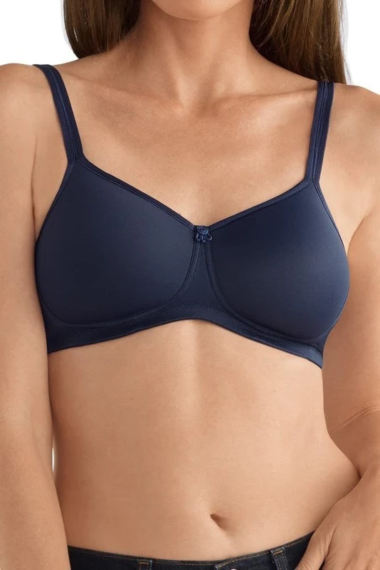 AMOENA Women's Mara Padded Wire Free Pocketed Bra, Dark Blue, 40A
