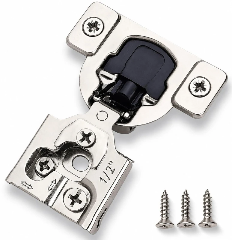DECOBASICS Face Frame Cabinet Cupboard Door Hinges (40-Pack), ½ Inch Overlay. Quiet Soft Close Technology with Built-in Dampers. 3-Way Adjustability for Easy Installation. Heavy Duty Steel.