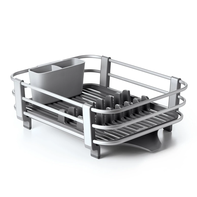 OXO 13229100 Aluminum Dish Rack, Plastic, Gray