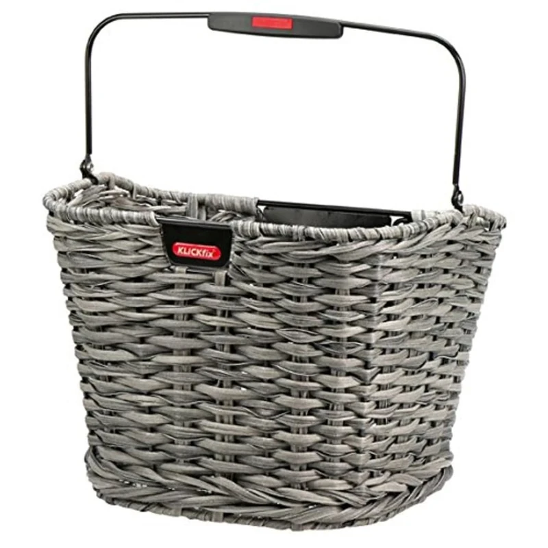 KLICKfix Unisex - Adult Rear Basket 2128052620 Front Wheel Basket, Black, 34 x 25 x 27 cm