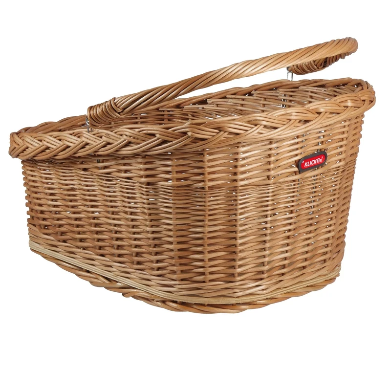 KLICKfix Unisex - Adult Rear Wheel Wicker Basket 2128053610 Rear Wheel Wicker Basket, Black, 47 x 37 x 26 cm