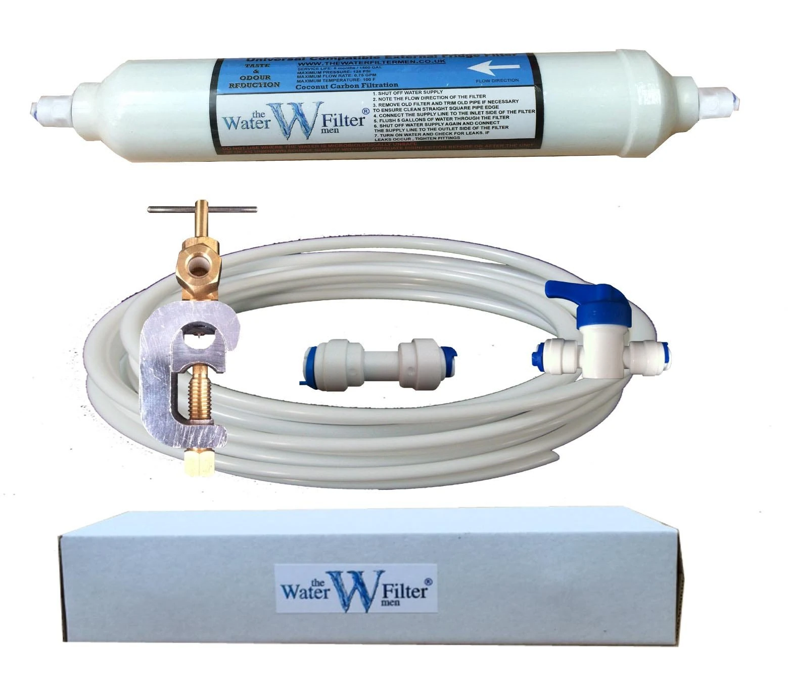 American Fridge Freezer Plumbing Ice Water Kit - Filter, Pipe, Hose Connectors fits Samsung LG Bosch Daewoo GE and All Other Models