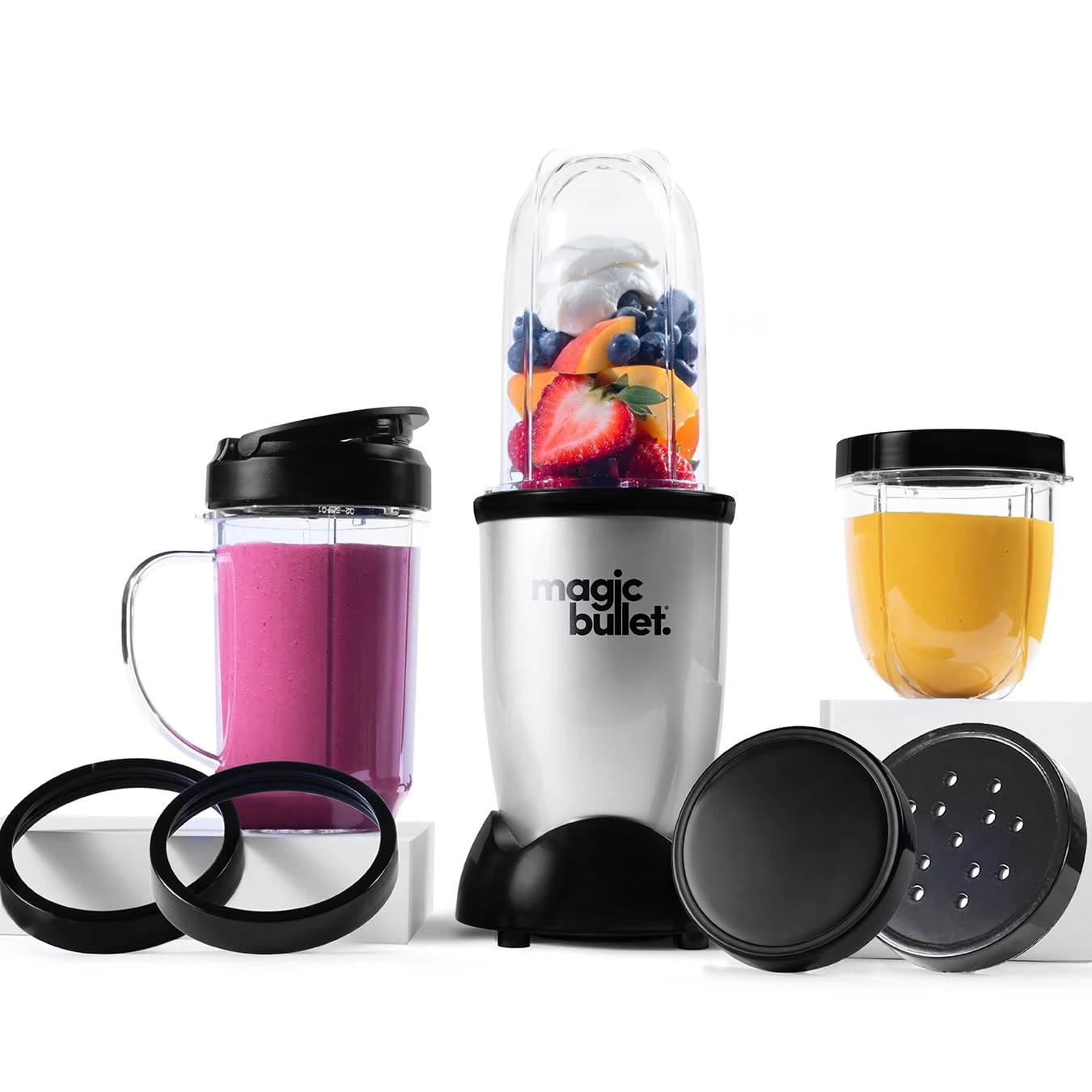 nutribullet magic bullet Blender, Mixer & Food Processor All-in-One - 10pc Kit - 200W - Sleek & Compact Design - Chop, Blend, Grate, Grind, Mix & Whip in Seconds - Easy Lock On & Pulse Feature