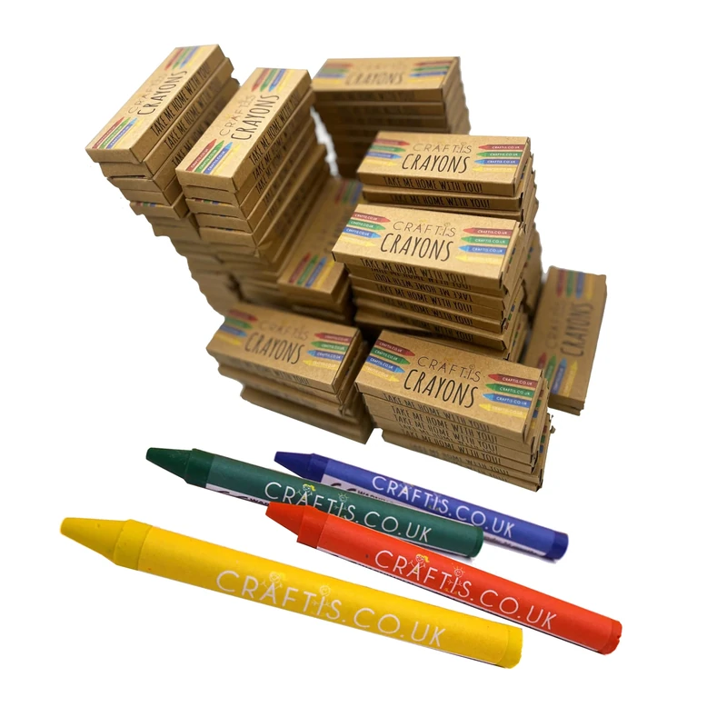 Craftis Multi-Pack of Bulk Crayons - 200 Boxes with 4 Colours Per Box, 800 Crayons Total - Crayon Set for Kids Perfect for Children's School, Restaurants, Party Bag Fillers and Travelling