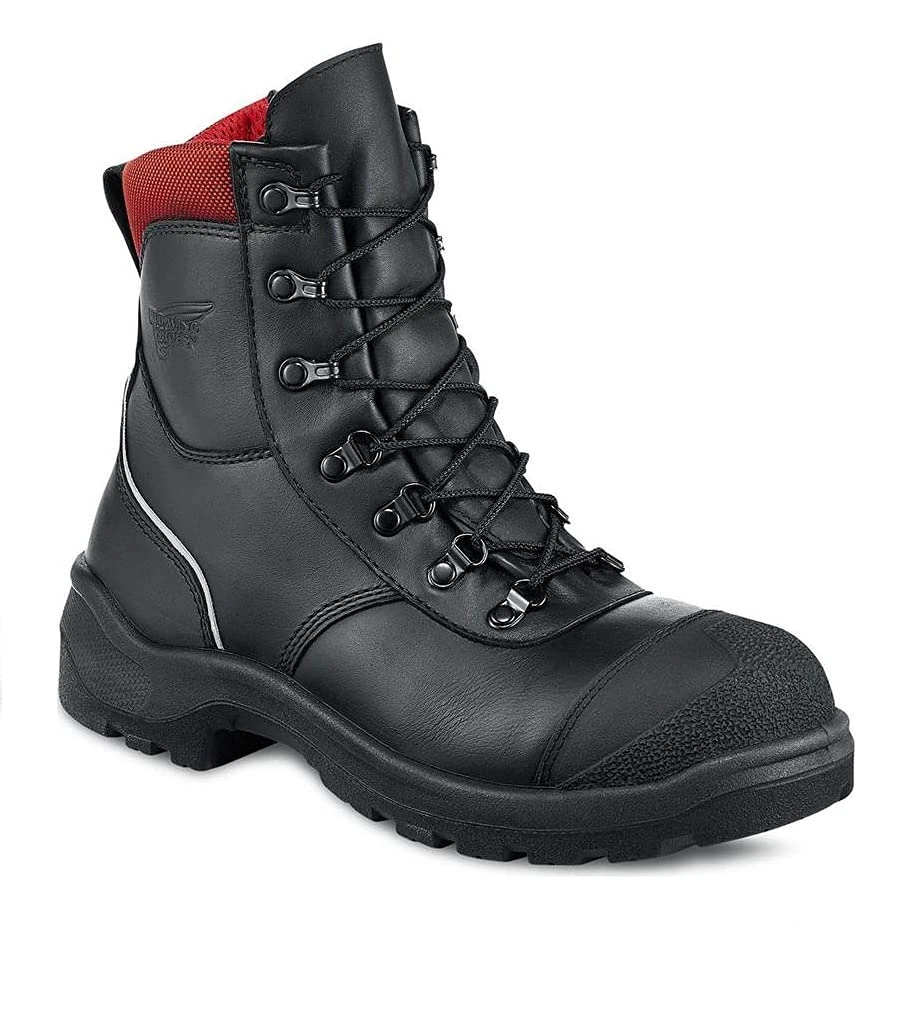 Red Wing 3283 S3 Safety Leather Black Boots Puncture Resistant Side Zip UK 6.5