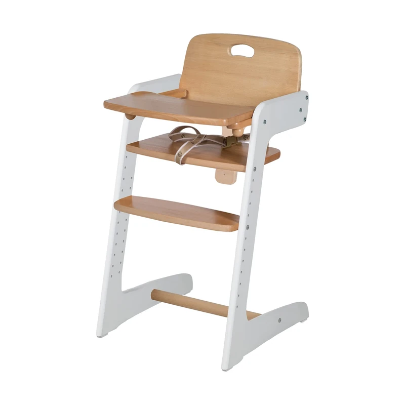 Roba-Kids 7545BC Evolutionary High Chair in Solid Wood, Two-Tone Finish (White/Wood)
