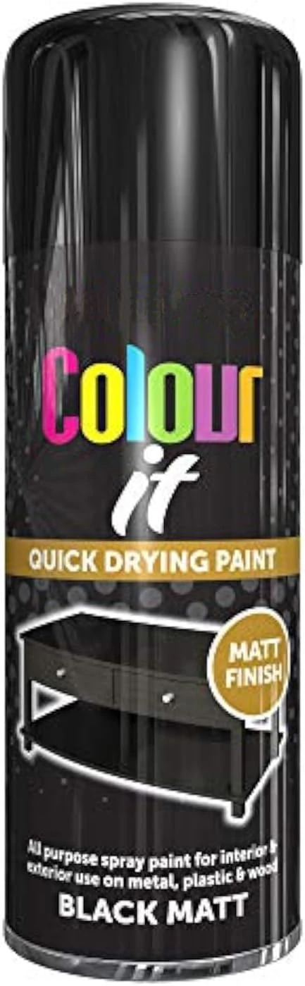 All Purpose Black MATT 400ML - Professional Satin Finish Spray Wood Color Paint