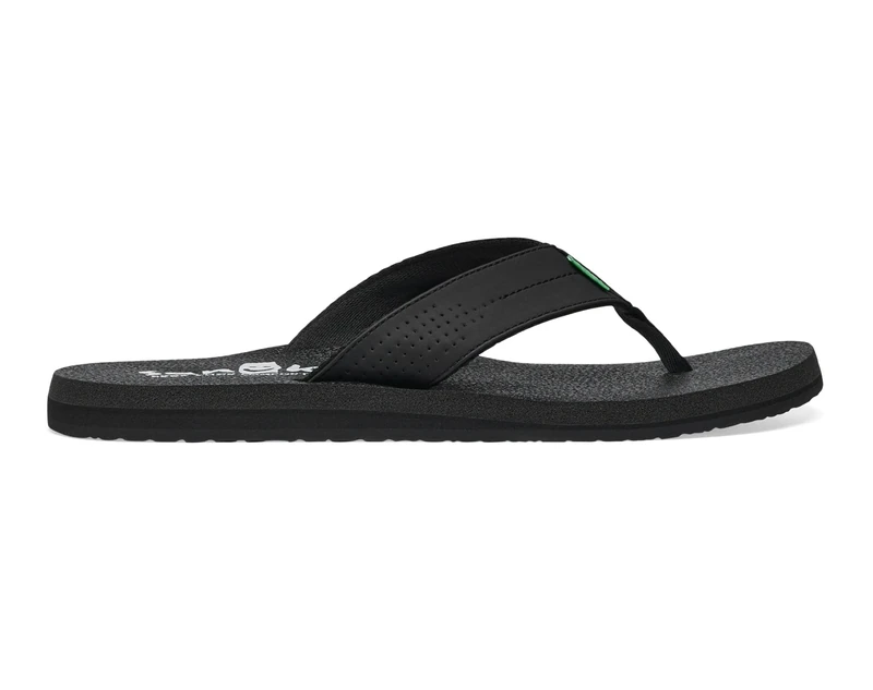 Sanuk Mens Beer Cozy Coaster | Flip Flops for Men | Mens Sandals | Beach Sandals | Supportive & Lightweight | Memory Foam Footbed, Black, 11 UK - Image 1