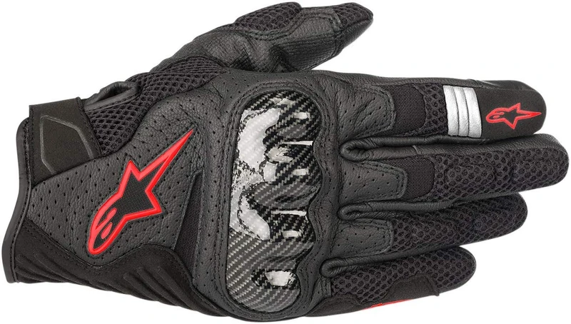 Alpinestars Motorcycle gloves NC Smx-1 Air V2 Gloves Black Red Fluo, Black/Red, M