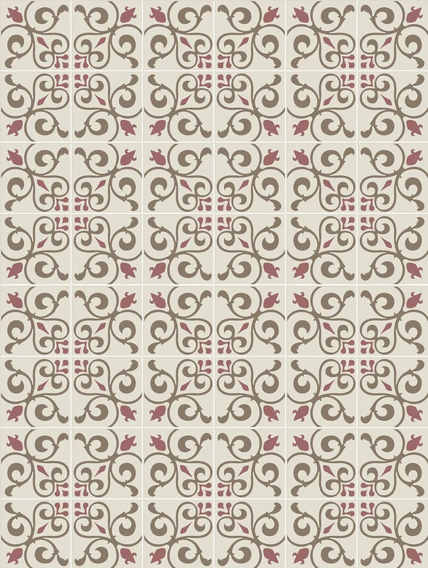 Laroom Children's Vinyl Rug Toscana Design, Non Slip, Beige, 100 x 130 cm