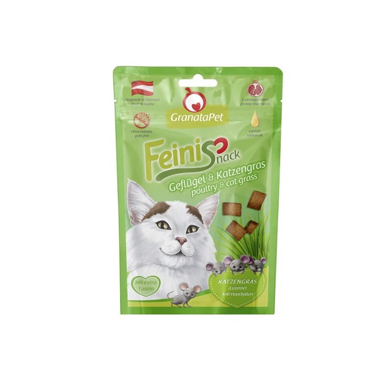 FeiniSnacks Cat Snack Chicken and Cat Grass Pack of 6 x 50 g - Image 1