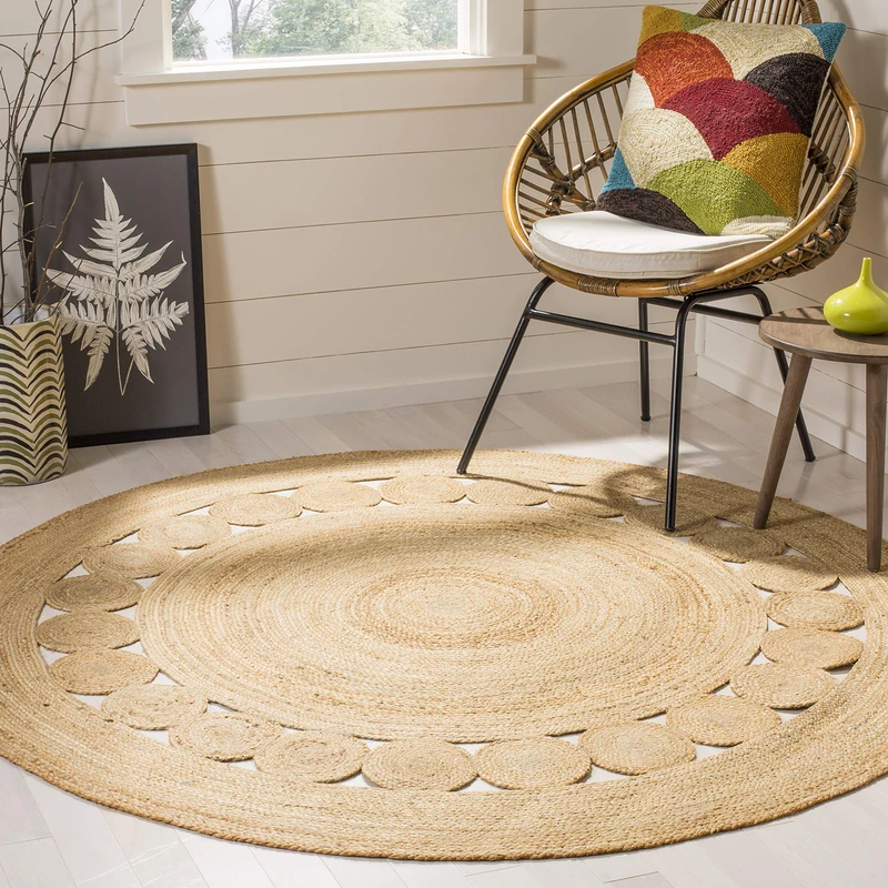 Safavieh Natural Fiber Collection 3ft Round Jute Area Rug - Image 1