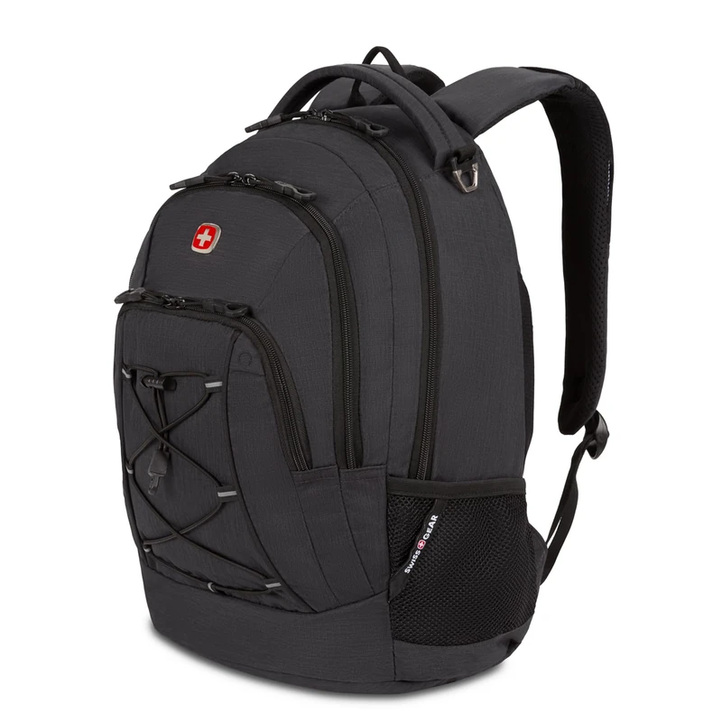 SwissGear 1186 Travel Gear Lightweight Bungee Backpack, Grey (Laptop Version), 17.75 Inch, 1186 Bungee Backpack